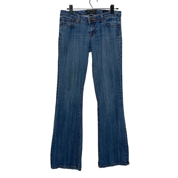 Seven Blue Jeans Flare Leg Low Rise Cotton Stretch Denim Pants Women's Size 28 - Picture 1 of 7